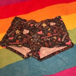 Cute Black Graphic Shorts for Girls